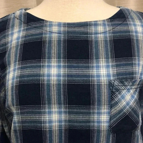 J. Jill Long Sleeve Plaid Button Back Blouse - Picture 4 of 10